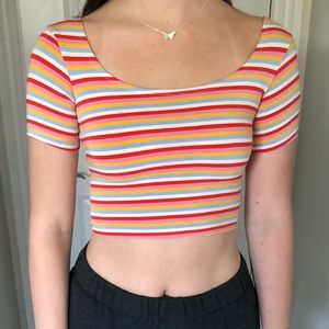 TOPSHOP fun and colorful tight fitting crop top!